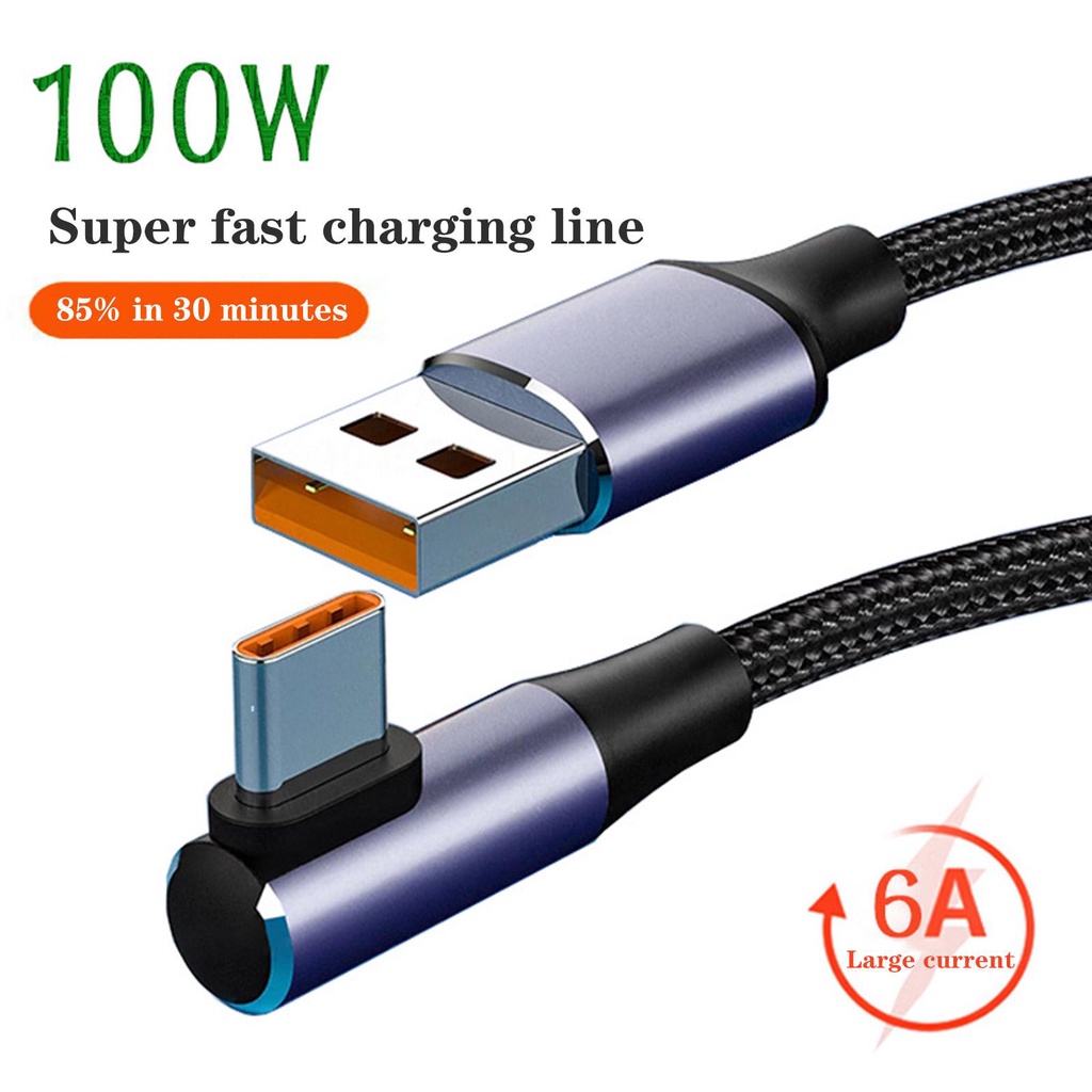 100W Super Fast Charge Data Cable TYPE-C Flash Charge Orange 100W Fast ...