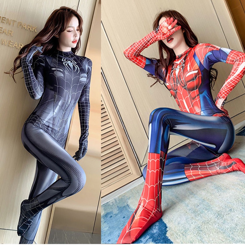 Halloween female spiderman tights MJ venom black symbiosis one-piece  cosplay comic show cos clothing | Shopee Philippines