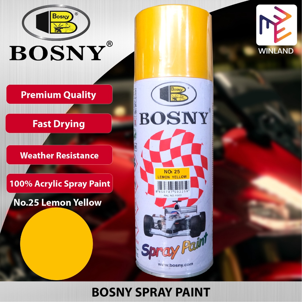 Bosny 100 Acrylic Spray Paint Lemon Yellow No 25 Winland Shopee Philippines