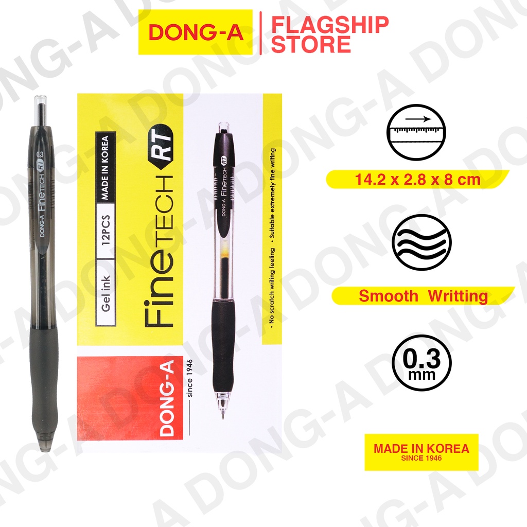 Dong-A Fine Tech RT 0.3mm, BLACK 12pcs/box [117781] | Shopee Philippines