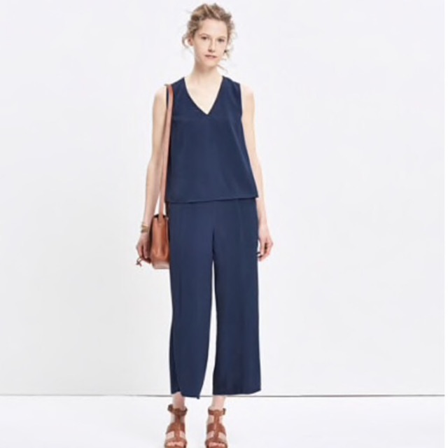 madewell blue jumpsuit