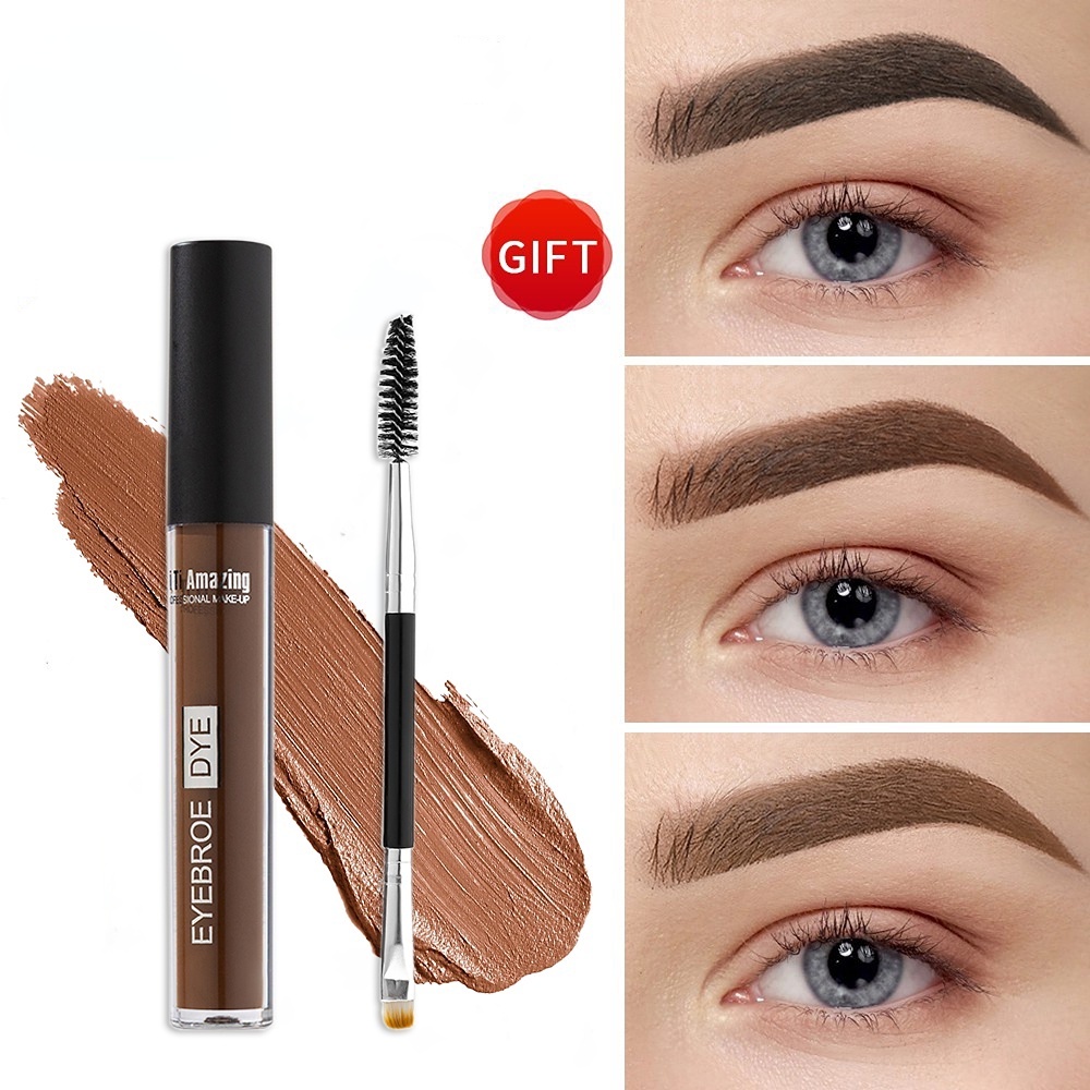 Eyebrow Gel Makeup Kit with Brush Brow Tinted Dye Waterproof 24H Long ...