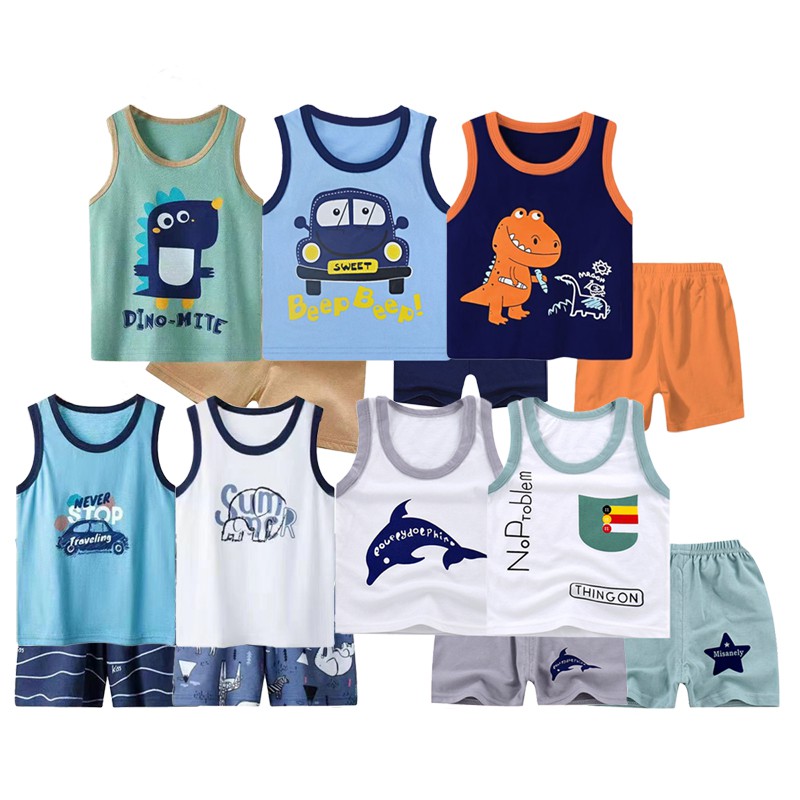 Baby Summer Kids Boy Girl Tank Top Vest Shorts 2 Piece Set Sando ...