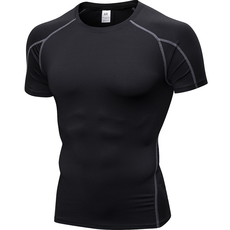 Quick Dry Running Shirt Short Sleeve Tshirt For Men Bodybuilding Gym ...