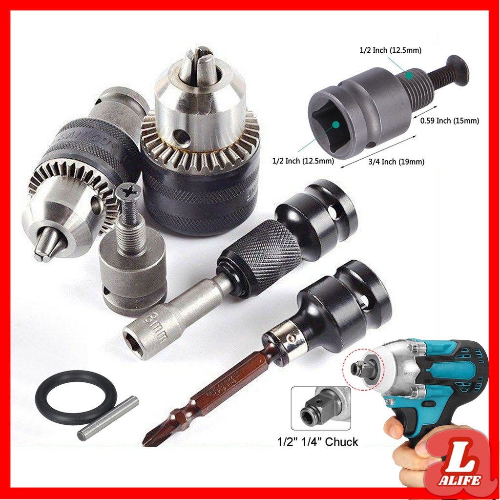 Impact Adaptor 1/2 "Square Drive to 1/4" Hex Shank Socket