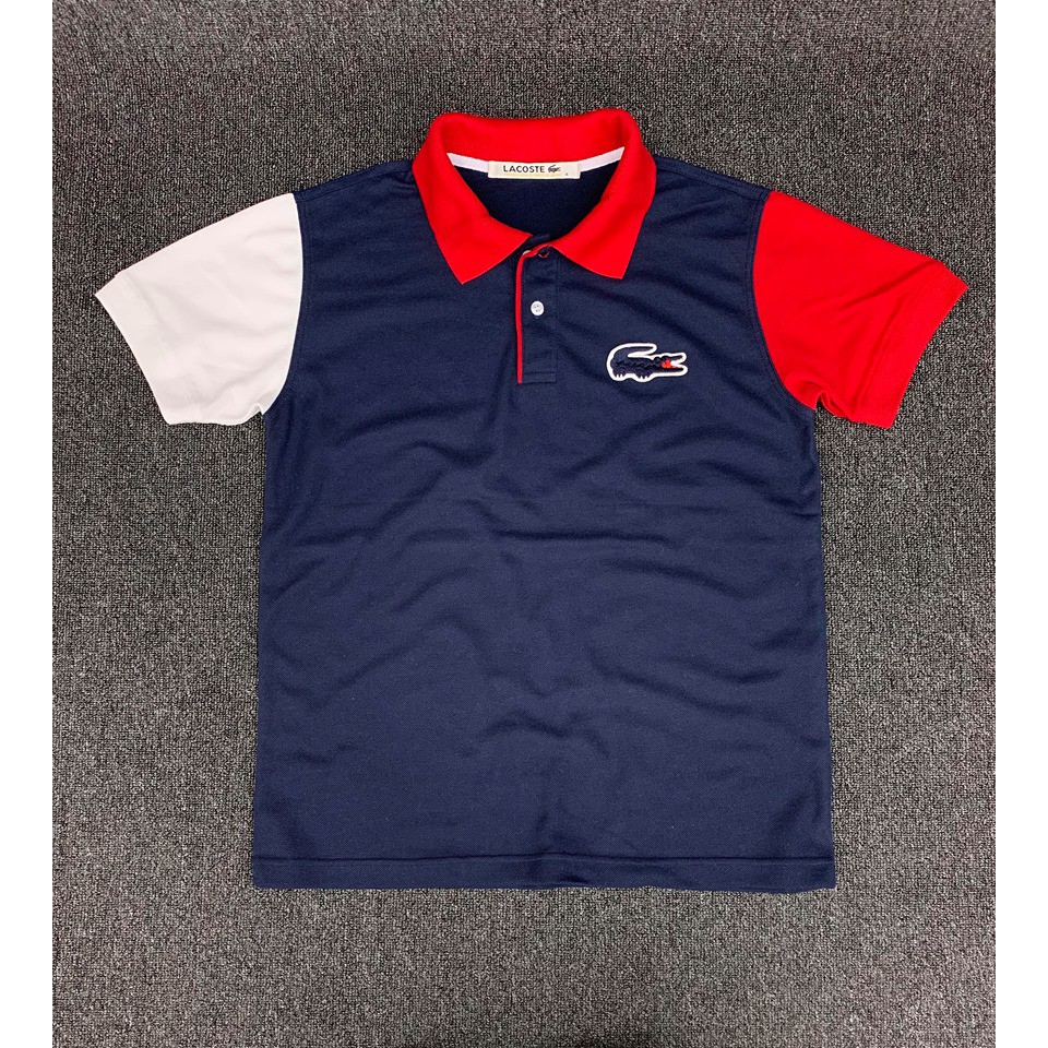dark blue lacoste polo shirt