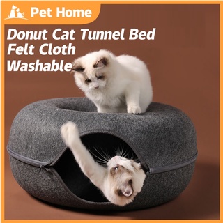 PETHOME Cat Tunnel Play Cat Toy Cats Bed Indoor Pet Toys Kitten Training Donuts House Basket Nest