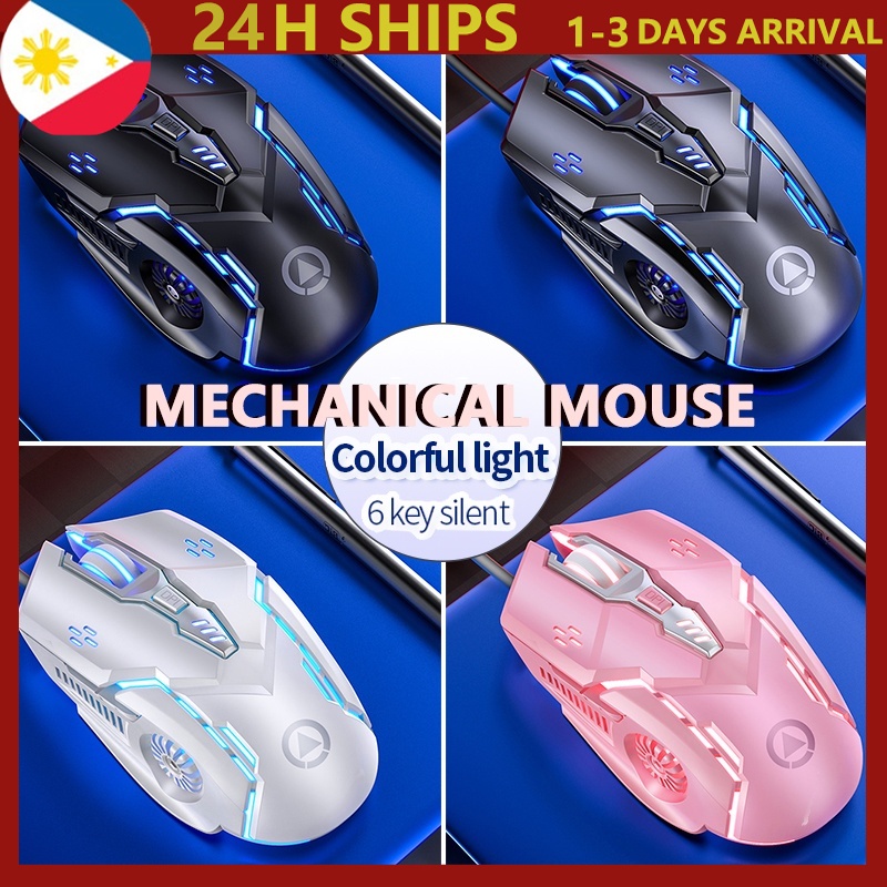 Mechanical Game Mouse Laser Mice 3200DPI Wired Mute/Sound Mouse USB