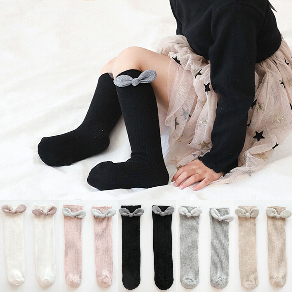 long baby socks with bows