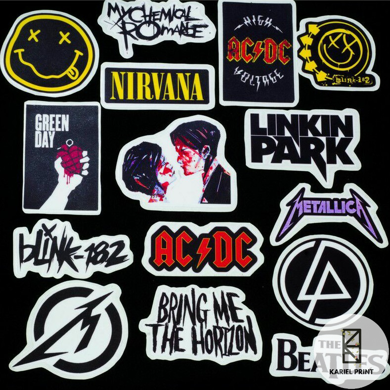 Rock Band Laminated Waterproof Stickers (per piece) Shopee Philippines