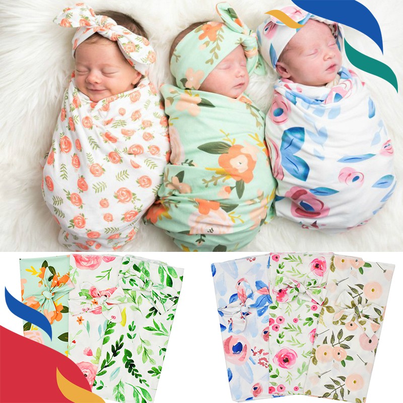 2PCS Muslin Swaddle Baby Girl Boy Sleeping Blanket Bedung