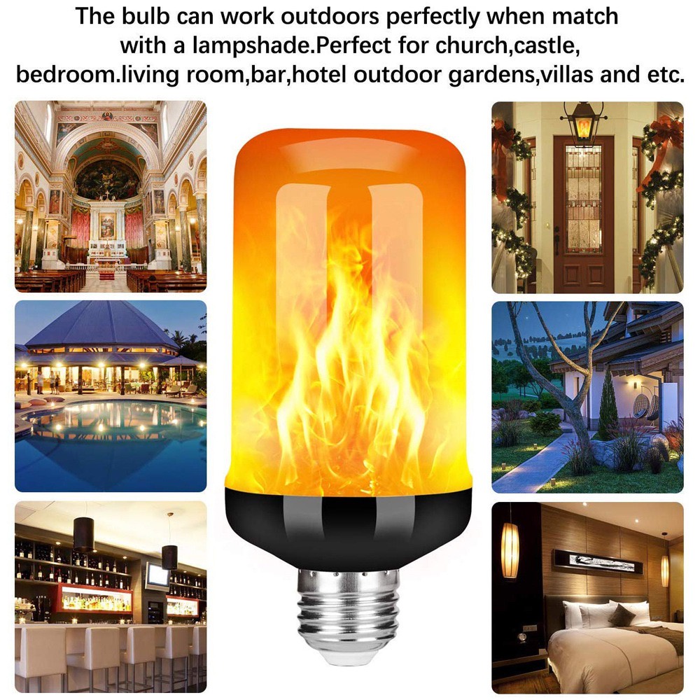 LED Flame Effect Fire Light Bulb Upgraded 4 Modes Flickering Fire E27 Base Flame  Bulb with Upside Down Effect | Shopee Philippines