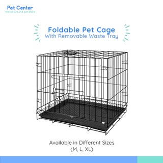 Pet Center Heavy Duty Collapsible Foldable Pet Cage Dog Cat M/L/XL + Free Removable Poop Tray