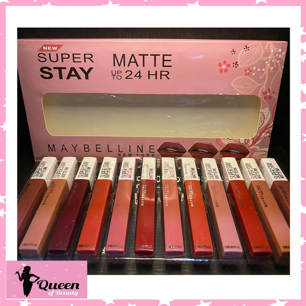 QB Maybellin e Superstay matte ink lipstick set of 12 lip tint