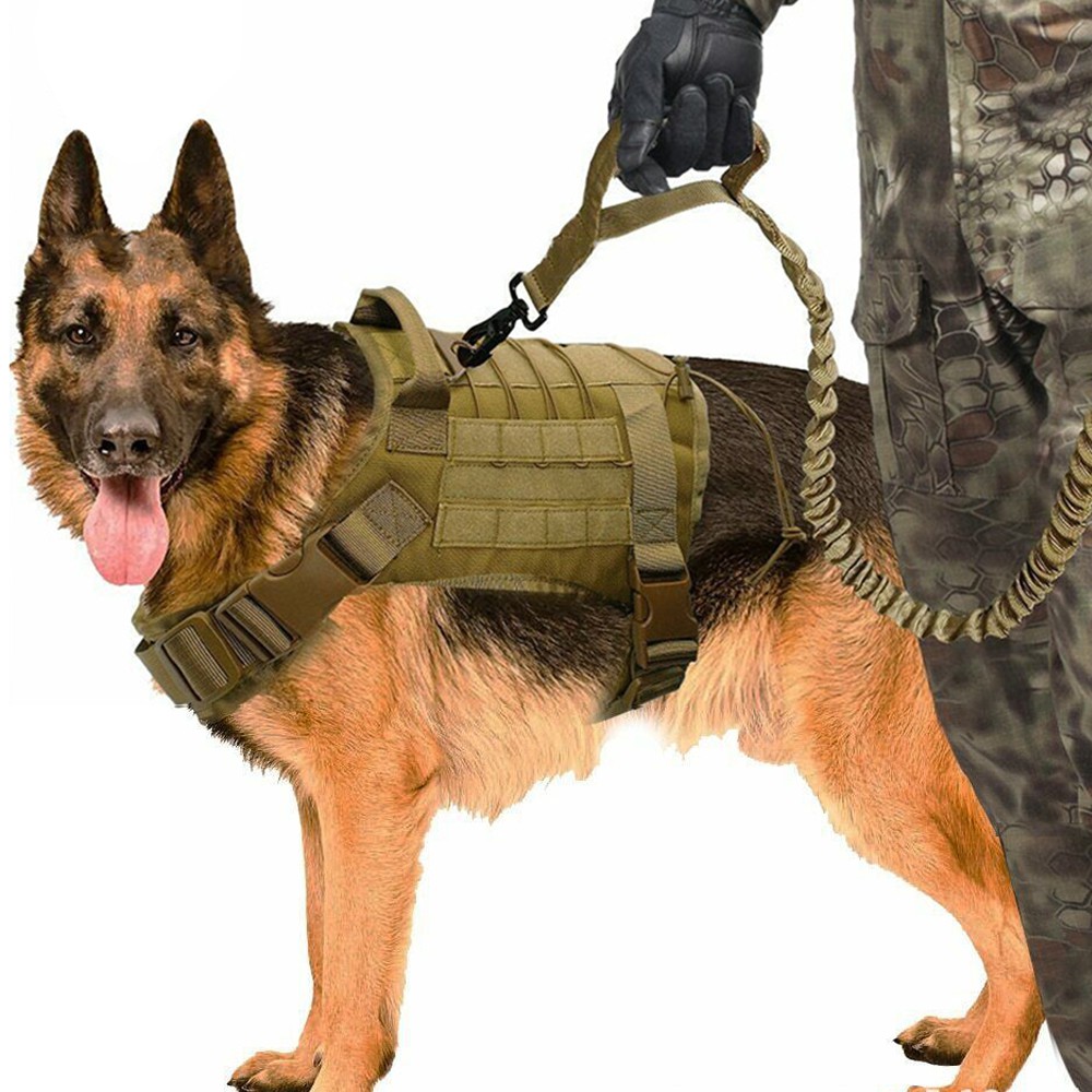 Tactical Dog Vest Breathable Military Dog Clothes Harness Adjustable ...