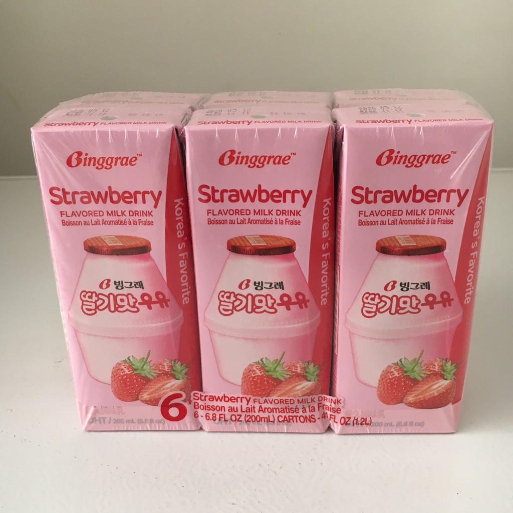 Binggrae Korea Strawberry Flavored Milk 6 Pieces Per Pack | Shopee ...