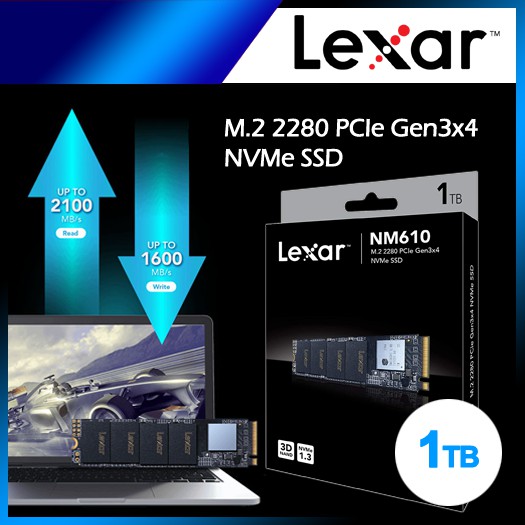 Lexar 1TB, 500GB, 250GB - NM610 M.2 2280 PCIe NVMe SSD (Read/Write ...