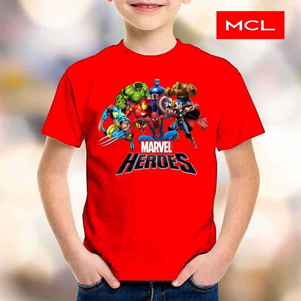 Marvel Heroes Shirt Cartoon Characters Kids T-shirt Cotton Casual Home ...