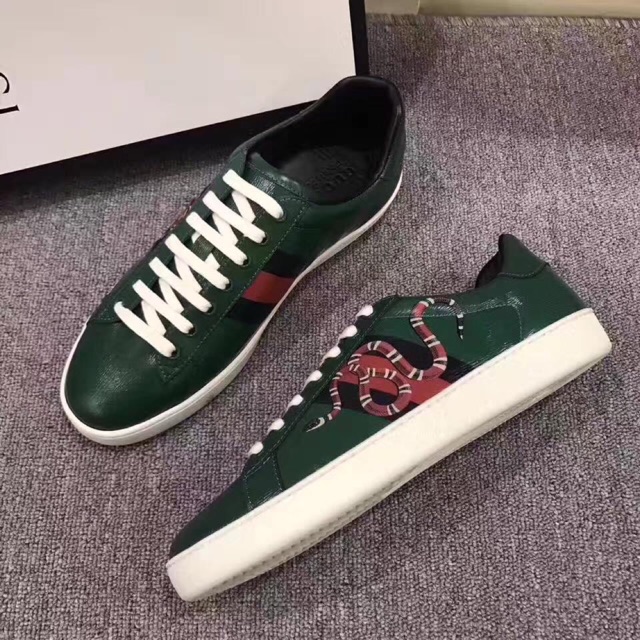 Gucci New Ace Snake Print Leather Low-top Sneakers | Shopee Philippines