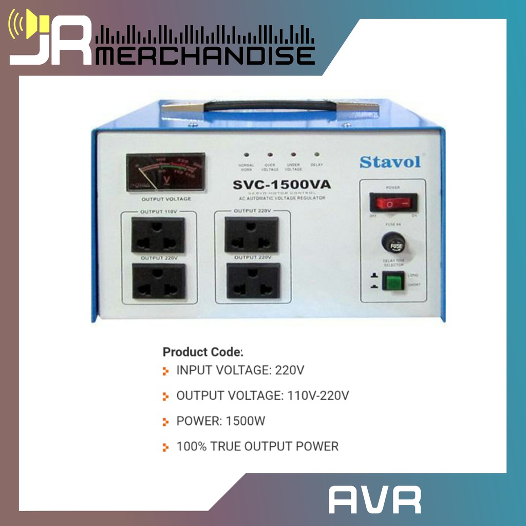 Stavol 1500W Automatic Voltage Regulator (AVR) True Power Output (SVC