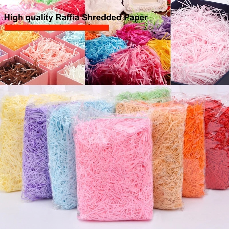 20g/bag Ecofriendly Raffia Shredded Paper Wedding Candy Box Gift Box Stuffing Colored Raffia