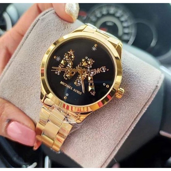 MK6682 Runway Gold-tone Watch Black Dial 38mm | Shopee Philippines