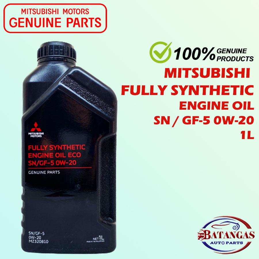 MITSUBISHI FULLY SYNTHETIC ENGINE OIL ECO 0W-20 SN/GF-5 L 1ITER ...