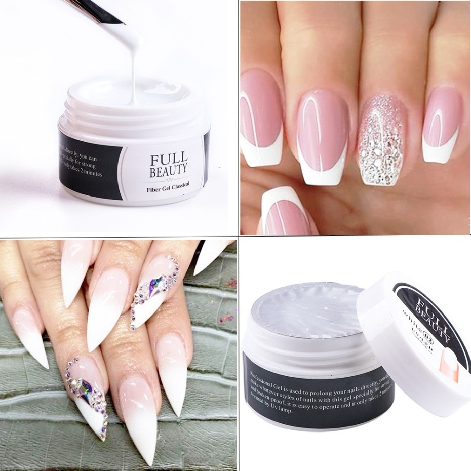 15ml Professional Quick Building Pink Clear Acrylic Gel Nail Extension Poly Nail  Gel Kits With Dryer