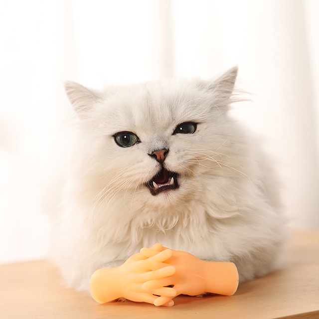 [ONHAND STOCK]Funny Cat Small Rubber Hands Finger Cap Kitten Cat Toy Meme #3
