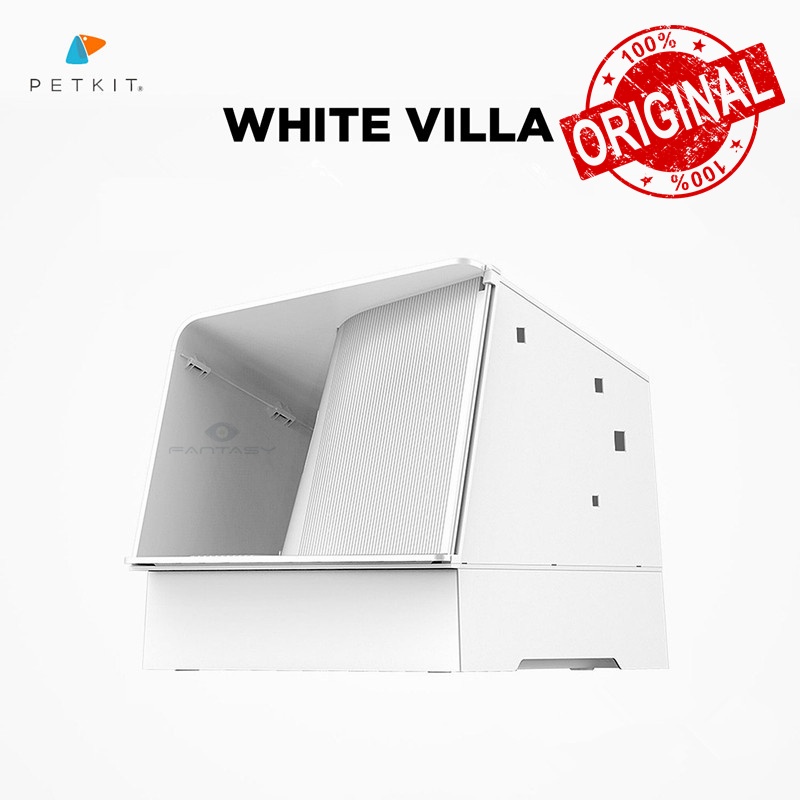 PETKIT White Villa SemiEnclosed Cat Litter Box with Litter Scoop Ventilated Litter Box for Cats