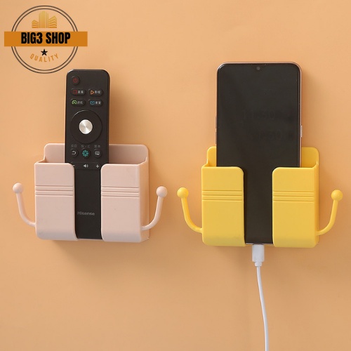 Wall Mounted Phone Holder Organizer Storage Box Remote Control Mobile