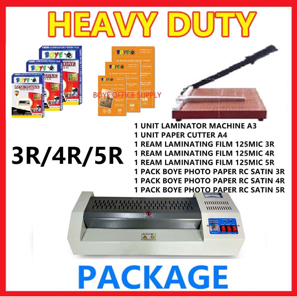 Laminator Machine Package Set with Laminating Film/Photo Paper SATIN 3R/4R/5R Shopee Philippines
