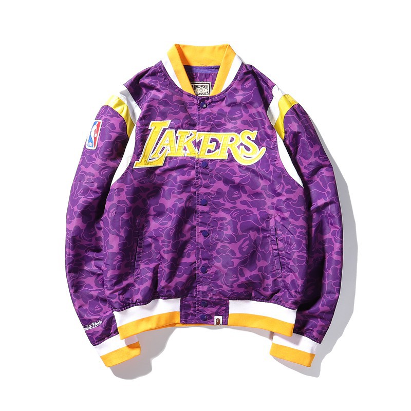 Beginner patroon kust spot goods】✓◅❦Godteng WGM Join NBA Lakers Jacket Bape color block Coats  Streetwear oversize for 100 | Shopee Philippines