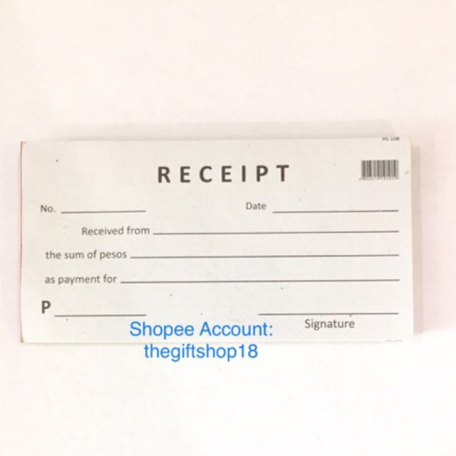 Temporary Receipt Small Shopee Philippines