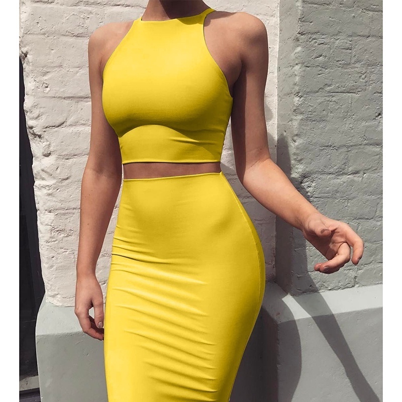 yellow color one piece dress