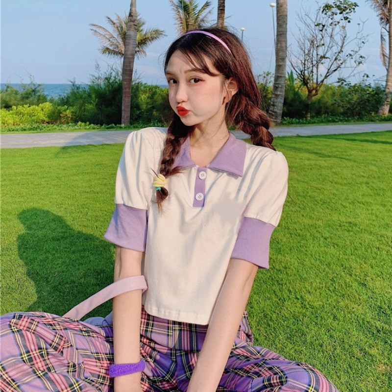 purple and green plaid pants