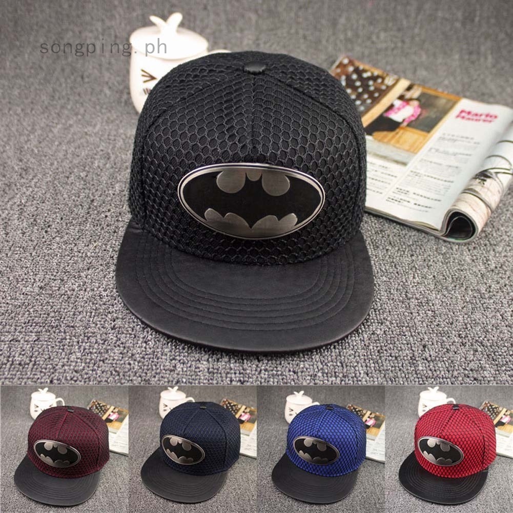 New batman hiphop Cosplay  Black Gray Snapback Adjustable baseball cap hat flat