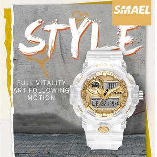 Smael 8023 Sport Watch Men's Waterproof Top Brand Digital Quality Plastic Band Dual Display Wristwatch #8