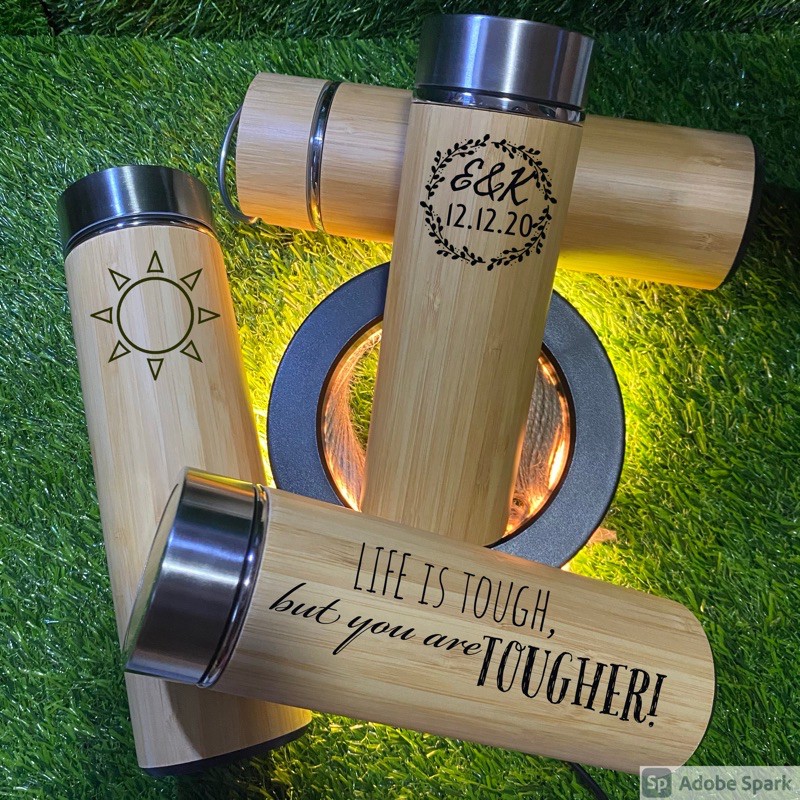 Personalized Bamboo Tumbler (Laser Engraved) | Shopee Philippines