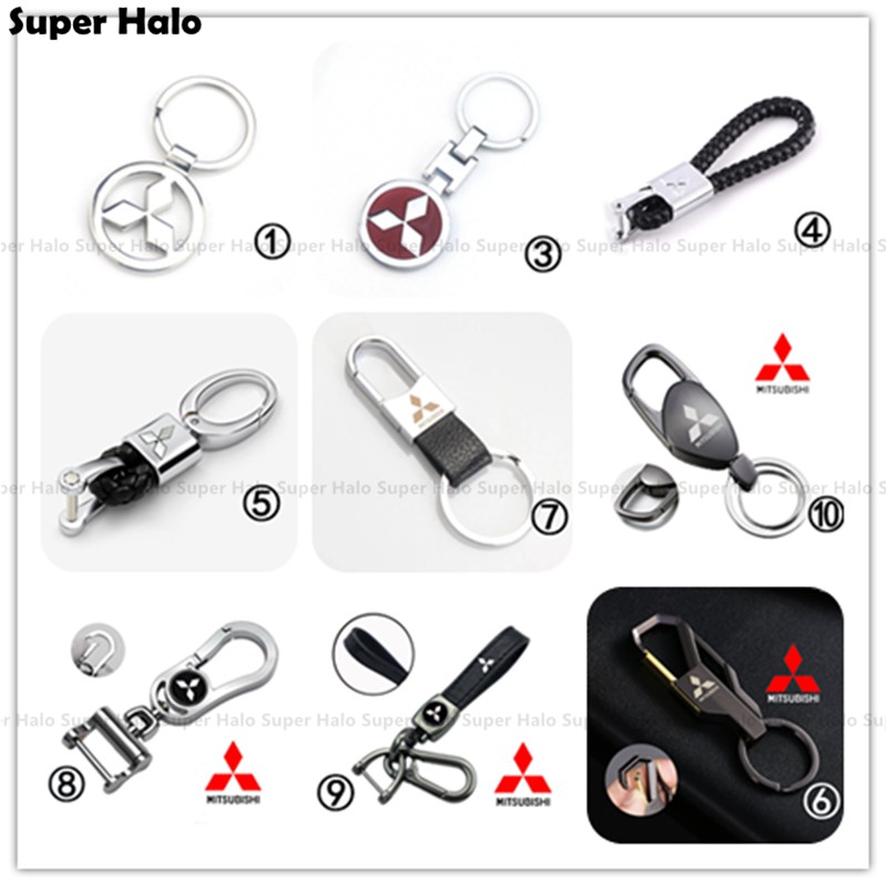 Alloy Metal Logo Motorcycle Keychain Car keychain SET for Mitsubishi
