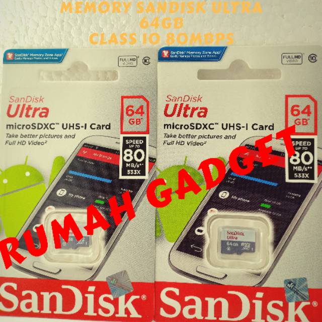 Sandisk Ultra Micro Sdxc Uhs I 80mbps 64gb Micro Sd Card Class 10 Shopee Philippines