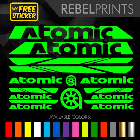 ATOMIC Bike Frame Sticker Decal Vinyl for Mountain Bike and Road Bike