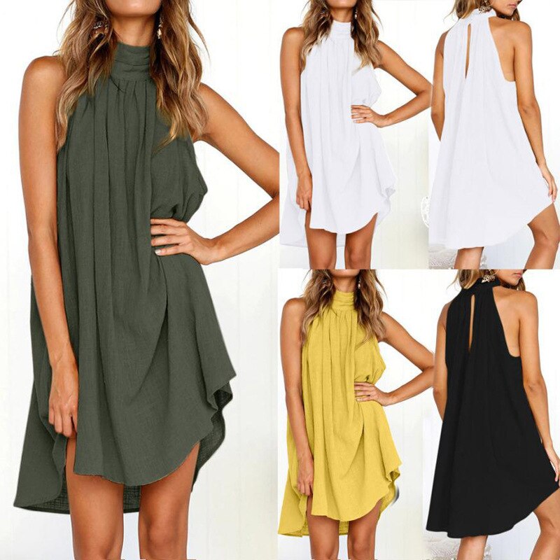 sleeveless turtleneck summer dress