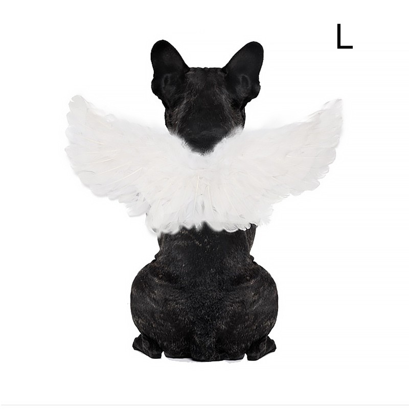 WeeH Pet Halloween Costume Cosplay Angel Devil Black White Wing for Dog Cat Rabbit Piggy - Funny Gift at Halloween Party Anime Theme Birthday Christmas #2