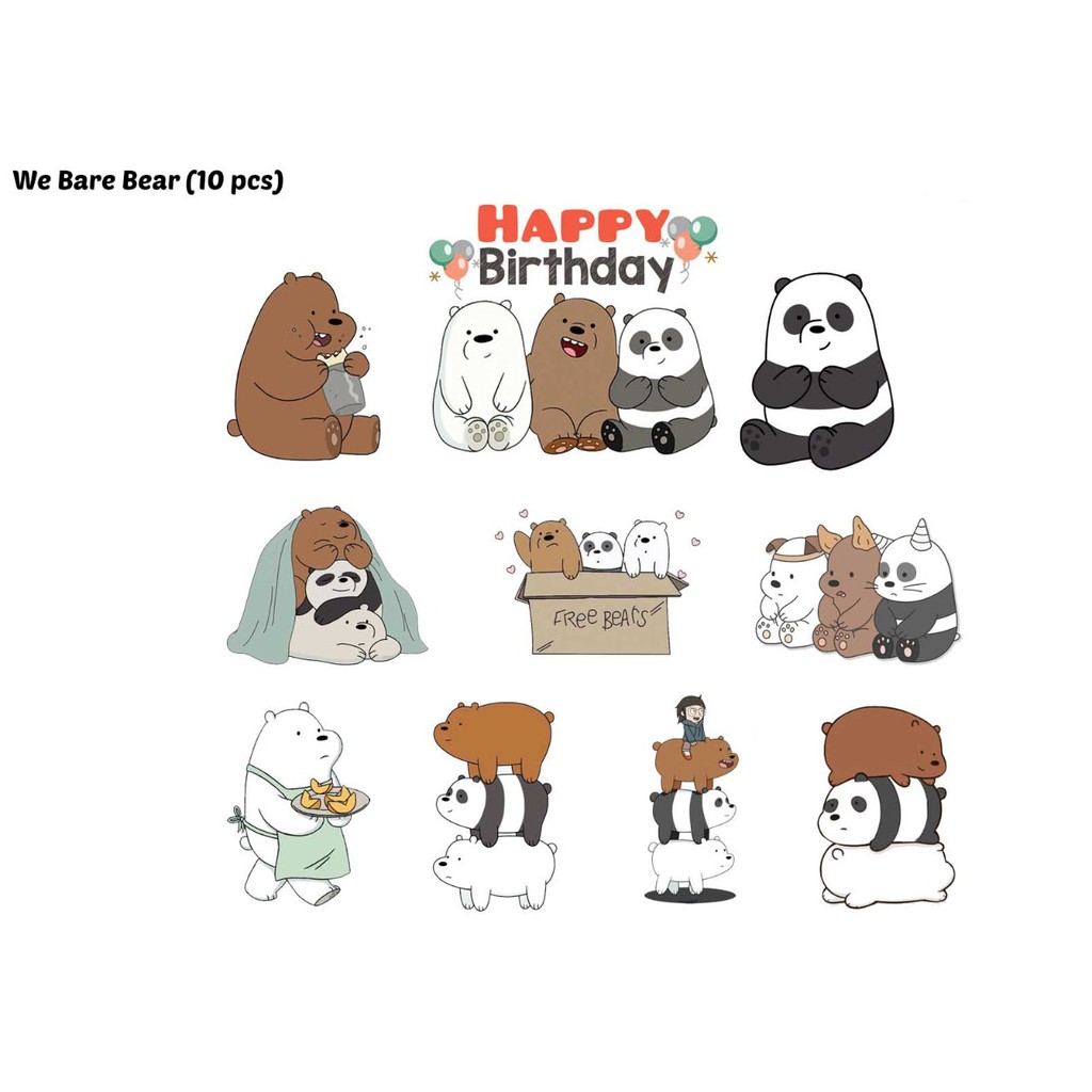 We Bare Bears Cake Topper (10pcs | Shopee Philippines