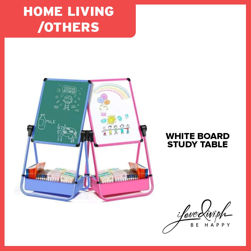 ilovedivi Whiteboard Blackboard Study table with Double sided Stand for