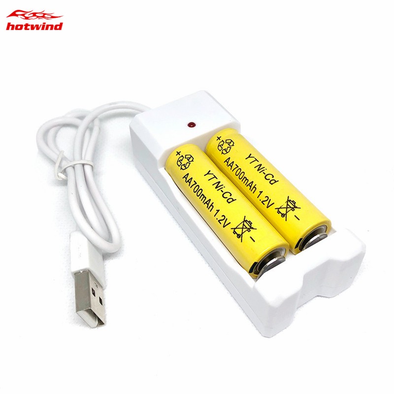 HW USB Rechargeable 2 Slots AAA/AA Fast Charging Battery Charger Short Protection Battery ...