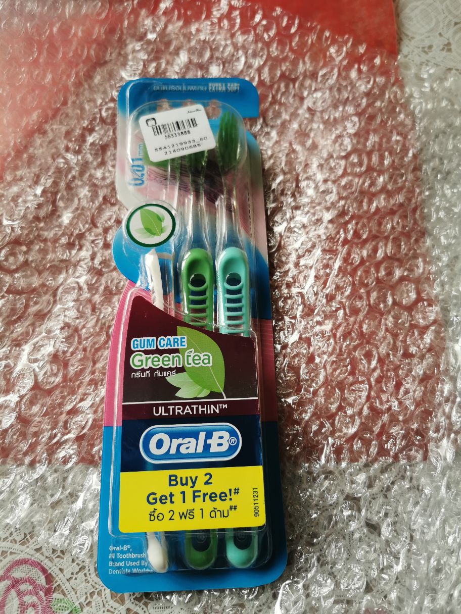 Oral-B Ultra Thin Green Tea 3s Extra Soft Toothbrush | Shopee Philippines