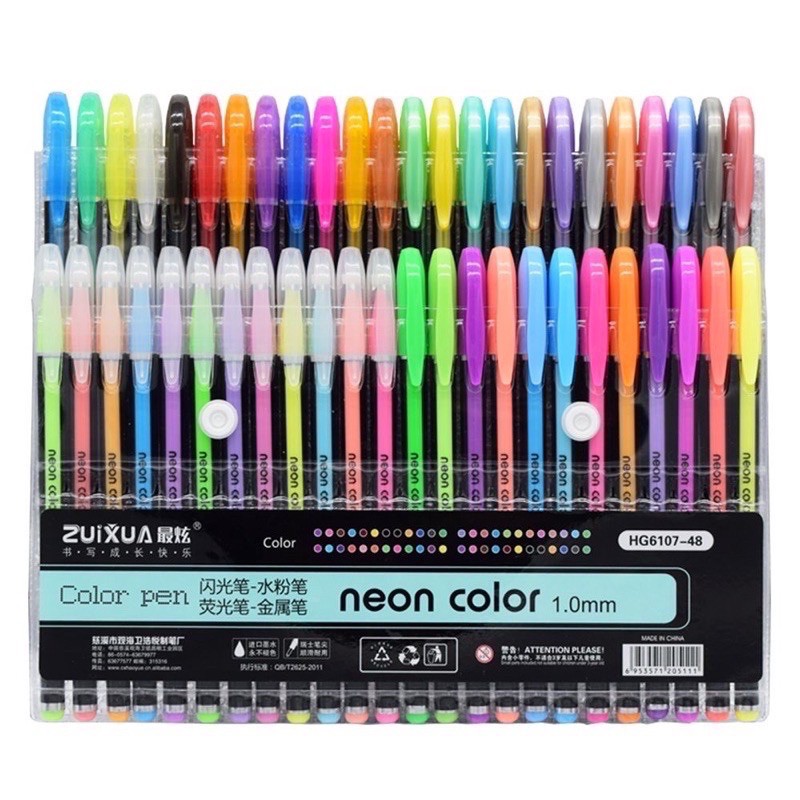 48 pcs. Zuixua Neon Color Pens (Metallic, Pastel, Highlighter and