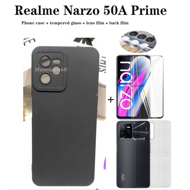 (4 in 1) Realme Narzo 50A Prime/50A/50i/50 Candy Color Soft Silicone